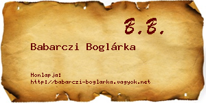 Babarczi Boglárka névjegykártya